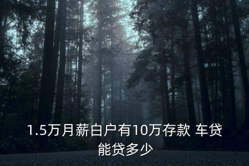 1.5萬月薪白戶有10萬存款 車貸 能貸多少