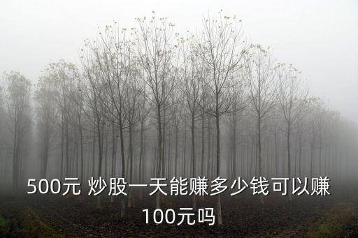 500元 炒股一天能賺多少錢可以賺100元嗎