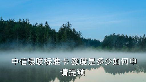  中信銀聯(lián)標(biāo)準(zhǔn)卡 額度是多少如何申請?zhí)犷~