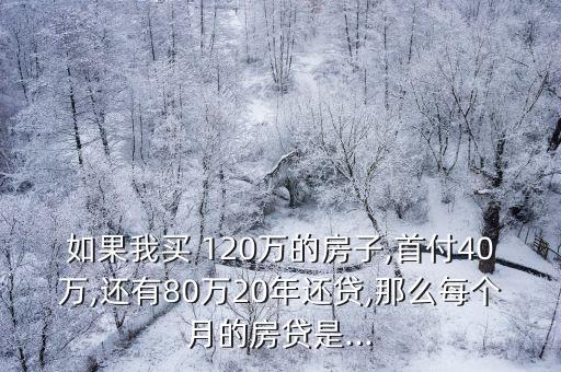 120萬(wàn)貸20年月供多少