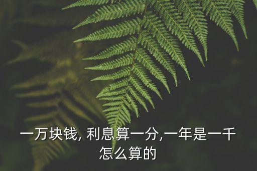 一萬塊錢, 利息算一分,一年是一千怎么算的