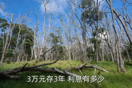 3萬元存3年 利息有多少