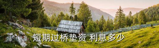 短期過橋墊資 利息多少