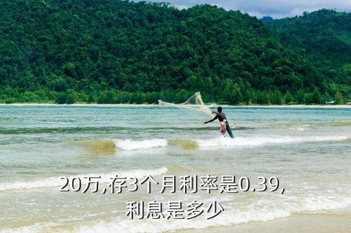 20萬,存3個(gè)月利率是0.39, 利息是多少