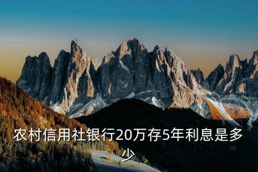 定期存款5年20萬會有多少錢