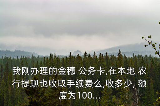 我剛辦理的金穗 公務(wù)卡,在本地 農(nóng)行提現(xiàn)也收取手續(xù)費么,收多少, 額度為100...