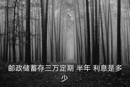 郵政儲(chǔ)蓄存三萬定期 半年 利息是多少