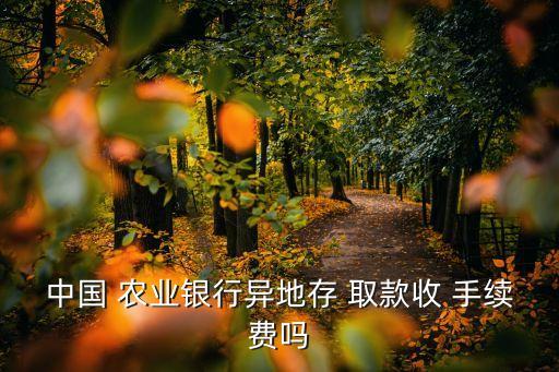 農(nóng)業(yè)銀行跨行跨市取款手續(xù)費(fèi)是多少錢