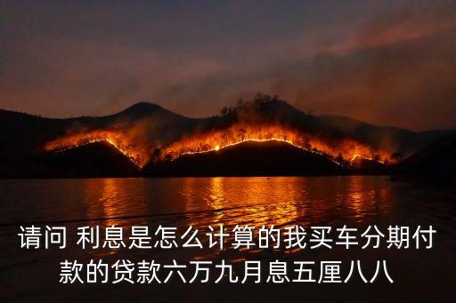 請(qǐng)問 利息是怎么計(jì)算的我買車分期付款的貸款六萬(wàn)九月息五厘八八