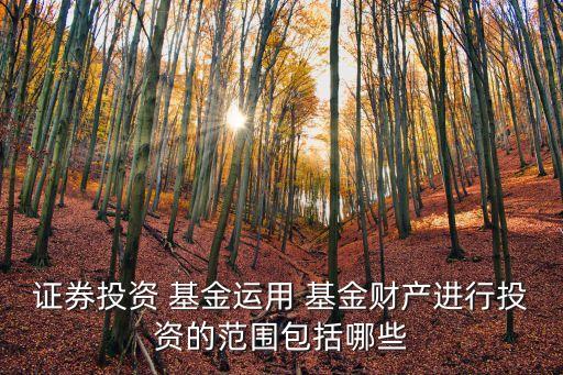 證券投資 基金運(yùn)用 基金財(cái)產(chǎn)進(jìn)行投資的范圍包括哪些