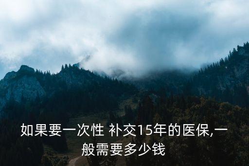 如果要一次性 補(bǔ)交15年的醫(yī)保,一般需要多少錢(qián)