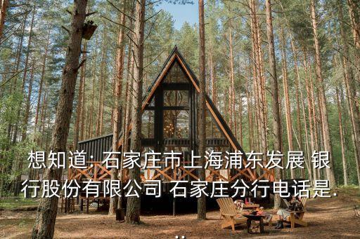 想知道: 石家莊市上海浦東發(fā)展 銀行股份有限公司 石家莊分行電話是...