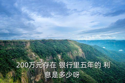  200萬(wàn)元存在 銀行里五年的 利息是多少呀