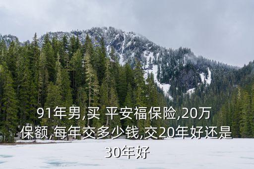 平安福保額多少合適