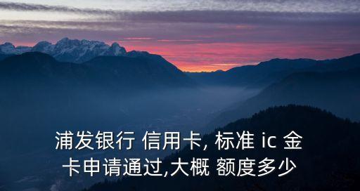 浦發(fā)銀行 信用卡, 標(biāo)準(zhǔn) ic 金卡申請(qǐng)通過(guò),大概 額度多少