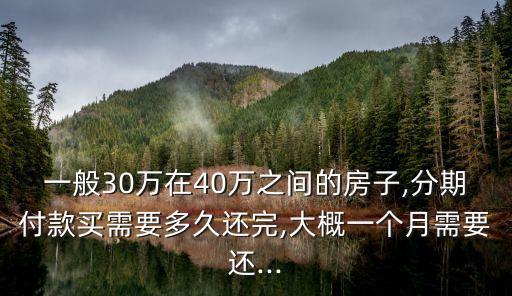 房價40萬首付月供多少