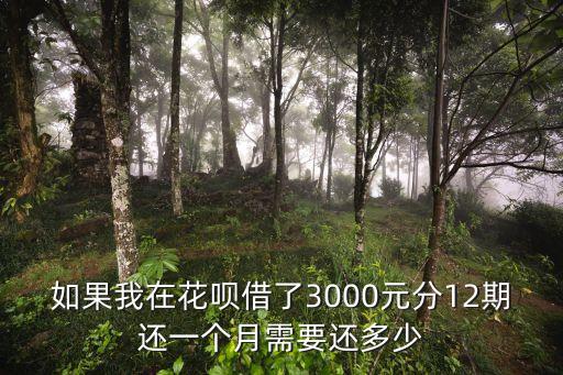 如果我在花唄借了3000元分12期還一個月需要還多少