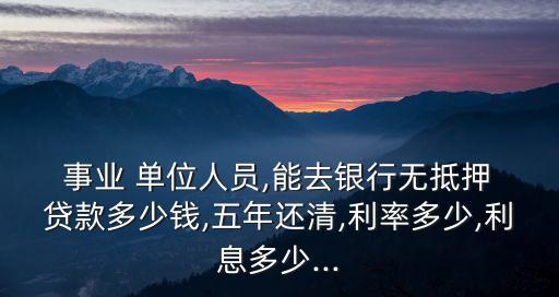 事業(yè)單位貸款多少