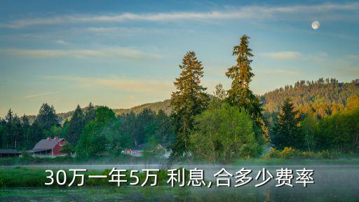 30萬利息1五年是多少錢