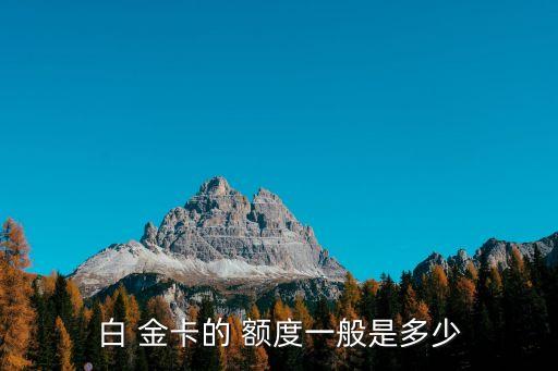白 金卡的 額度一般是多少