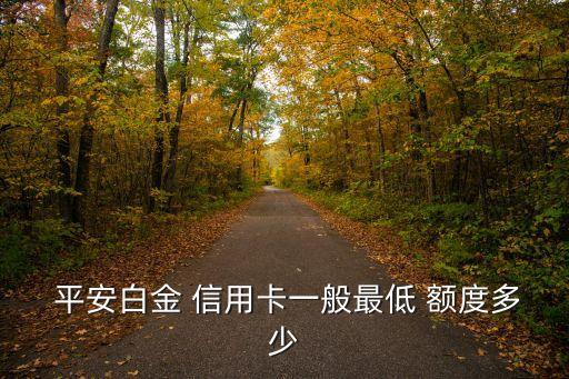  平安白金 信用卡一般最低 額度多少