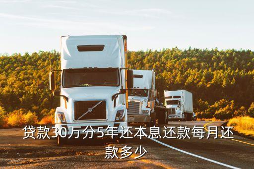 30萬塊貸款5年利息多少