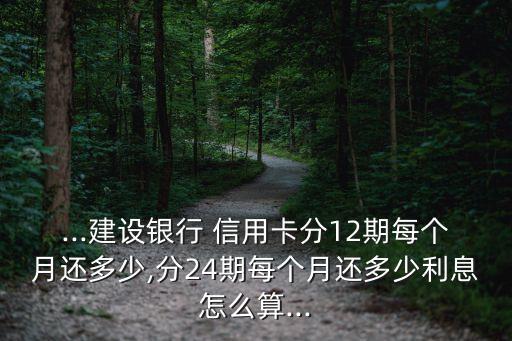...建設(shè)銀行 信用卡分12期每個(gè)月還多少,分24期每個(gè)月還多少利息怎么算...
