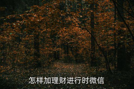 怎樣加理財進行時微信