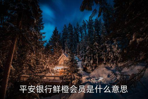 平安銀行鮮橙會員是什么意思