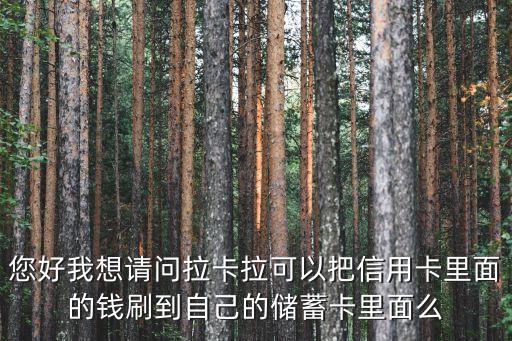 拉卡拉pos機怎么套現(xiàn)，您好我想請問拉卡拉可以把信用卡里面的錢刷到自己的儲蓄卡里面么