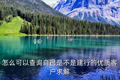 怎么查詢建設(shè)優(yōu)質(zhì)客戶，怎么可以查詢自己是不是建行的優(yōu)質(zhì)客戶求解