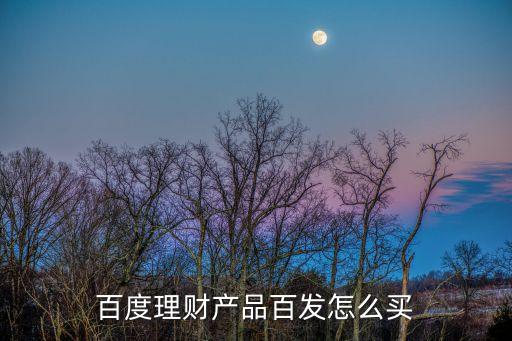 百度百發(fā)怎么購(gòu)買(mǎi)，百度理財(cái)產(chǎn)品百發(fā)怎么買(mǎi)