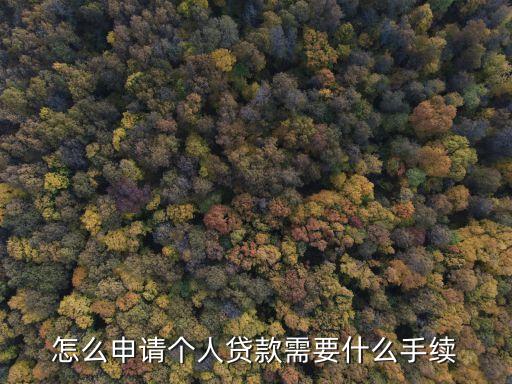 怎么申請個(gè)人貸款需要什么手續(xù)