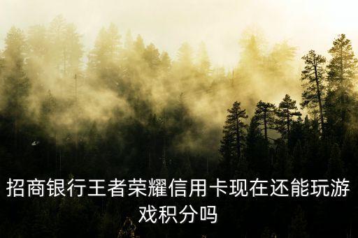 招商銀行王者榮耀信用卡現(xiàn)在還能玩游戲積分嗎