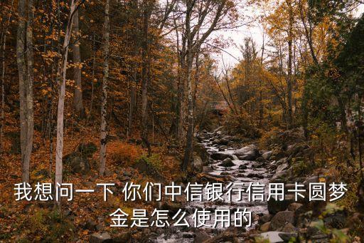 中信銀行圓夢(mèng)金怎么刷，我想問(wèn)一下 你們中信銀行信用卡圓夢(mèng)金是怎么使用的
