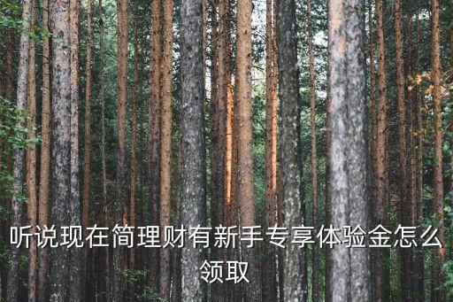 聽(tīng)說(shuō)現(xiàn)在簡(jiǎn)理財(cái)有新手專享體驗(yàn)金怎么領(lǐng)取