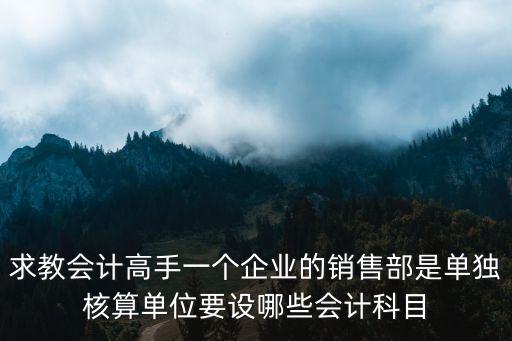 求教會(huì)計(jì)高手一個(gè)企業(yè)的銷售部是單獨(dú)核算單位要設(shè)哪些會(huì)計(jì)科目