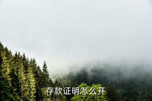 開銀行存款證明怎么開，存款證明怎么開