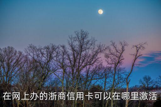 在網(wǎng)上辦的浙商信用卡可以在哪里激活