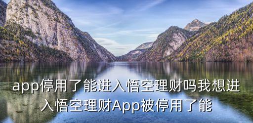 怎么辦悟空理財(cái)，app停用了能進(jìn)入悟空理財(cái)嗎我想進(jìn)入悟空理財(cái)App被停用了能