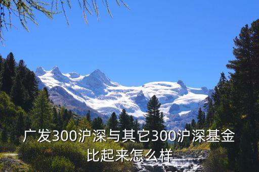 廣發(fā)滬深基金怎么樣，廣發(fā)滬深300指數(shù)基金怎么樣