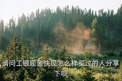 工銀現(xiàn)金快錢怎么樣，請(qǐng)問工銀現(xiàn)金快現(xiàn)怎么樣買過的人分享下唄