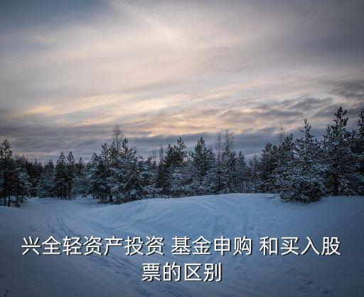 興全輕資產(chǎn)投資 基金申購 和買入股票的區(qū)別