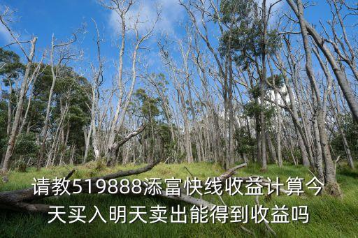 請教519888添富快線收益計算今天買入明天賣出能得到收益嗎