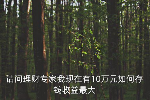 請問理財專家我現(xiàn)在有10萬元如何存錢收益最大