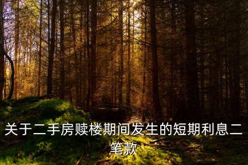 關(guān)于二手房贖樓期間發(fā)生的短期利息二筆款
