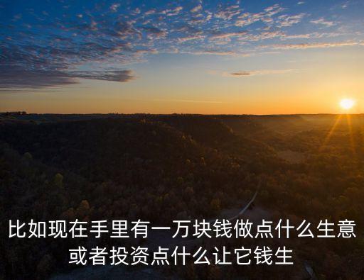 怎么讓錢生錢，比如現(xiàn)在手里有一萬塊錢做點什么生意或者投資點什么讓它錢生