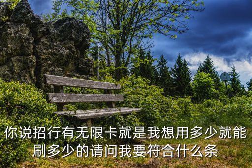 你說招行有無限卡就是我想用多少就能刷多少的請問我要符合什么條