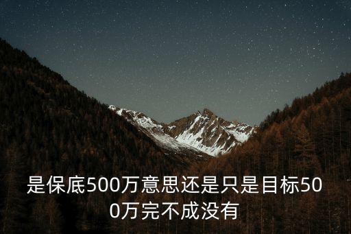 是保底500萬意思還是只是目標500萬完不成沒有