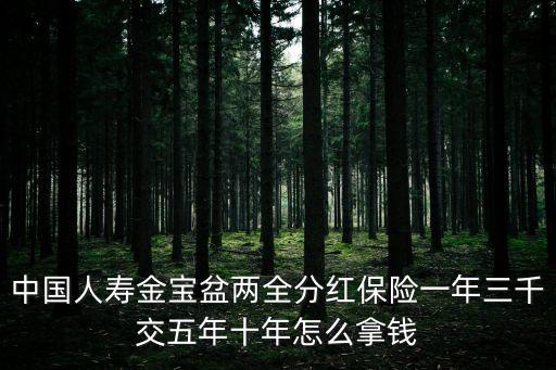 中國人壽金寶盆兩全分紅保險(xiǎn)一年三千交五年十年怎么拿錢